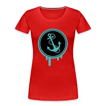 anker icon klecks - Frauen Premium Bio T-Shirt - Rot - Vorne - Mia (176cm)