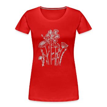 Fleurs séchées - T-shirt bio Premium Femme - rouge - Devant - Mia (176cm)