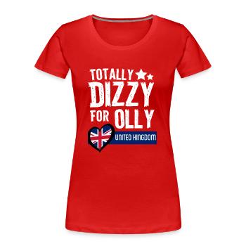 Dizzy Royaume-Uni EUROVISION - T-shirt bio Premium Femme - rouge - Devant - Mia (176cm)