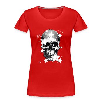 Conception de crâne rocheux - T-shirt bio Premium Femme - rouge - Devant - Mia (176cm)