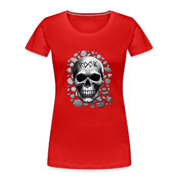 Skull design rock music - Women's Premium Organic T-Shirt - red - Front - Mia (176cm)