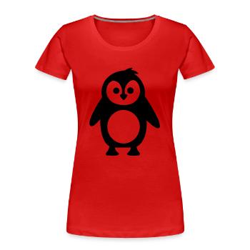 Pingouin - T-shirt bio Premium Femme - rouge - Devant - Mia (176cm)