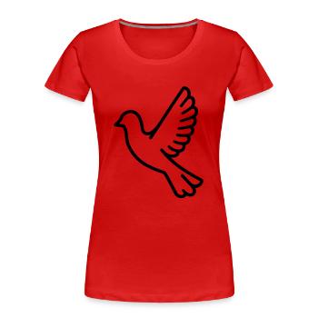 Colombe - T-shirt bio Premium Femme - rouge - Devant - Mia (176cm)
