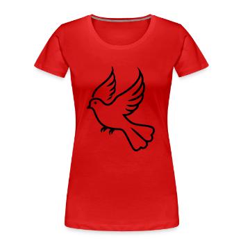 Colombe - T-shirt bio Premium Femme - rouge - Devant - Mia (176cm)