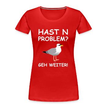 Hambourg Seagull - T-shirt bio Premium Femme - rouge - Devant - Mia (176cm)