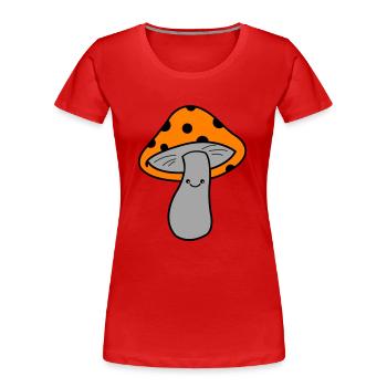 Pilz Champignon - T-shirt bio Premium Femme - rouge - Devant - Mia (176cm)