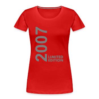 2007 Limited Edition - Women's Premium Organic T-Shirt - red - Front - Mia (176cm)