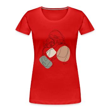 Mutter mit Kind Baby - Frauen Premium Bio T-Shirt - Rot - Vorne - Mia (176cm)