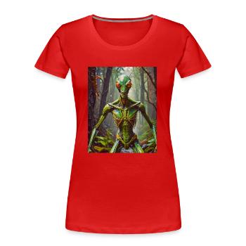 Mutant Monster halb Mensch halb Insekt Dark Horror - Frauen Premium Bio T-Shirt - Rot - Vorne - Mia (176cm)
