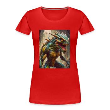 Mutant Monster halb Mensch halb Insekt Dark Horror - Frauen Premium Bio T-Shirt - Rot - Vorne - Mia (176cm)