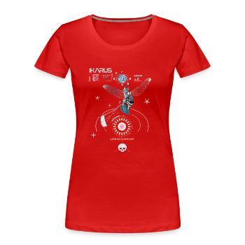 Kitesurfer Ikarus - Frauen Premium Bio T-Shirt - Rot - Vorne - Mia (176cm)