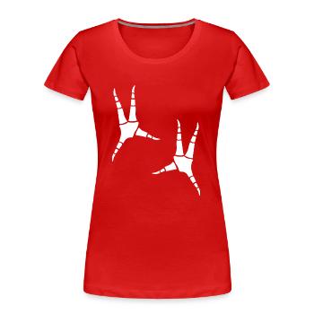Empreintes de perroquets - T-shirt bio Premium Femme - rouge - Devant - Mia (176cm)