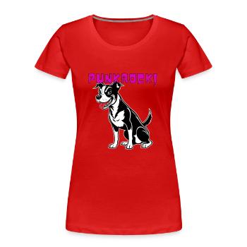 Punkrock Hund - Frauen Premium Bio T-Shirt - Rot - Vorne - Mia (176cm)