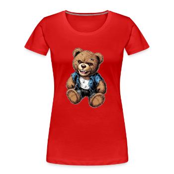 Teddy - Rock on ! - Women's Premium Organic T-Shirt - red - Front - Mia (176cm)