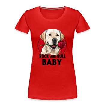 Rock And Roll Baby Dog - Women's Premium Organic T-Shirt - red - Front - Mia (176cm)