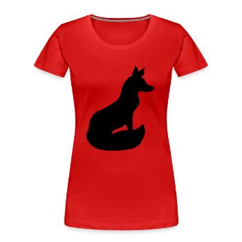 Fuchs Rotfuchs Wildes Tier Silhouette Umriss Cool - Frauen Premium Bio T-Shirt - Rot - Vorne - Mia (176cm)
