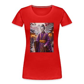 Nurarihyon Rätselhafter Yokai-Anführer in dunklen Gewändern - Frauen Premium Bio T-Shirt - Rot - Vorne - Mia (176cm)