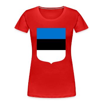 Estland - Frauen Premium Bio T-Shirt - Rot - Vorne - Mia (176cm)