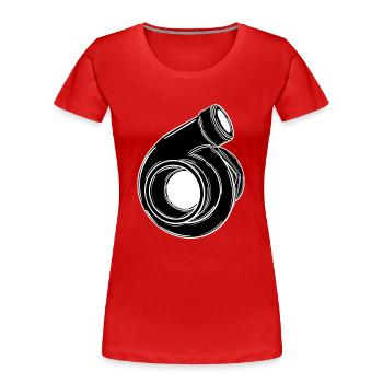 Turbo - Women's Premium Organic T-Shirt - red - Front - Mia (176cm)