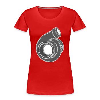 Turbo - Women's Premium Organic T-Shirt - red - Front - Mia (176cm)