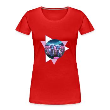 Zwei süße Ponys - Frauen Premium Bio T-Shirt - Rot - Vorne - Mia (176cm)