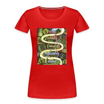 Gewundenen Weg – Vektor Illustration - Frauen Premium Bio T-Shirt - Rot - Vorne - Mia (176cm)