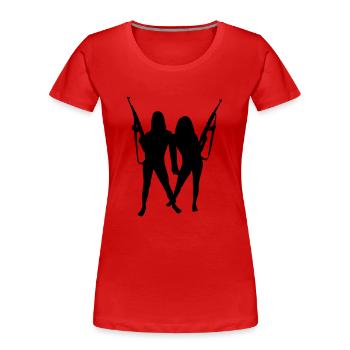 Womans and Guns - Frauen Premium Bio T-Shirt - Rot - Vorne - Mia (176cm)