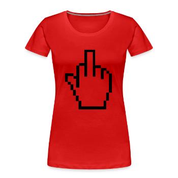 stinkefinger1farbe - Frauen Premium Bio T-Shirt - Rot - Vorne - Mia (176cm)