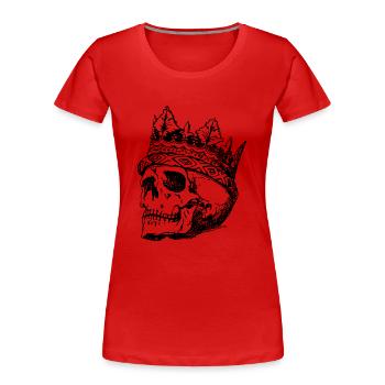 crâne Royal Crown - T-shirt bio Premium Femme - rouge - Devant - Mia (176cm)