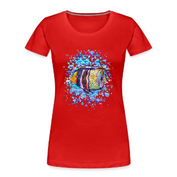 poisson - T-shirt bio Premium Femme - rouge - Devant - Mia (176cm)