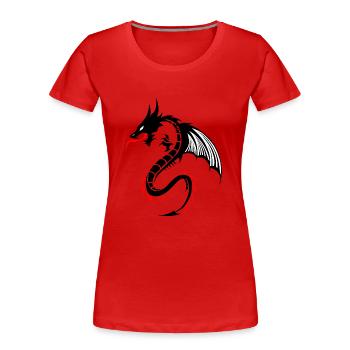 dragon tribal tattoo form 2204 uw - Women's Premium Organic T-Shirt - red - Front - Mia (176cm)