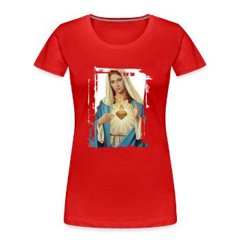 Holly Mary Maria Madonna Mariana Vierge Marie - T-shirt bio Premium Femme - rouge - Devant - Mia (176cm)