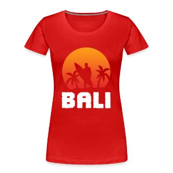 Bali Surfer Surfen Surfergirl Surfbrett - Frauen Premium Bio T-Shirt - Rot - Vorne - Mia (176cm)