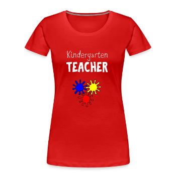 Kindergarten - Frauen Premium Bio T-Shirt - Rot - Vorne - Mia (176cm)