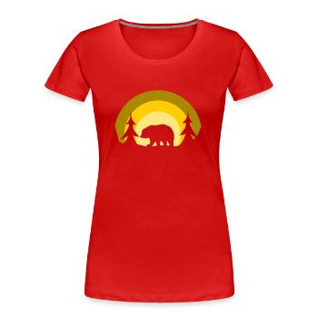 Bär im Wald - Frauen Premium Bio T-Shirt - Rot - Vorne - Mia (176cm)