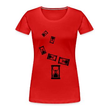 Sanduhr Symbol - Frauen Premium Bio T-Shirt - Rot - Vorne - Mia (176cm)