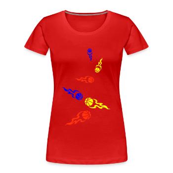 Basketball flame - Women's Premium Organic T-Shirt - red - Front - Mia (176cm)