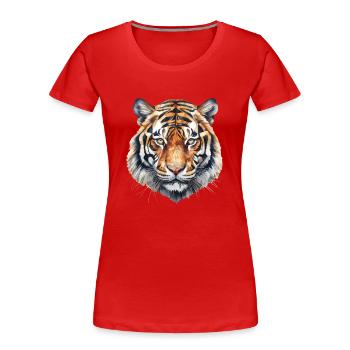 Le tigre de Sumatra - T-shirt bio Premium Femme - rouge - Devant - Mia (176cm)