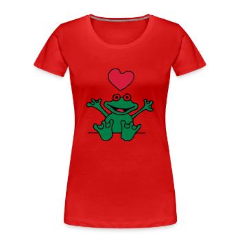 heart_frog_1220113c_b - Frauen Premium Bio T-Shirt - Rot - Vorne - Mia (176cm)