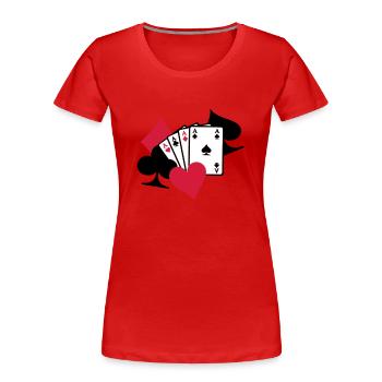 Poker Karten - Frauen Premium Bio T-Shirt - Rot - Vorne - Mia (176cm)