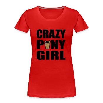 pony - Women's Premium Organic T-Shirt - red - Front - Mia (176cm)
