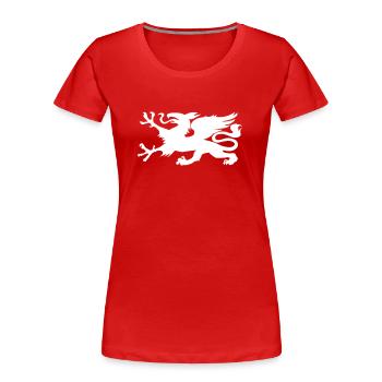 HRO Greif - Frauen Premium Bio T-Shirt - Rot - Vorne - Mia (176cm)