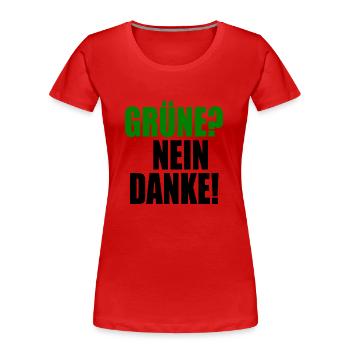 grüne nein danke - Frauen Premium Bio T-Shirt - Rot - Vorne - Mia (176cm)