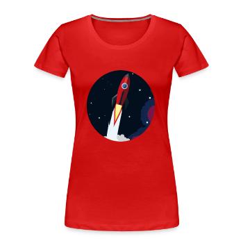 Rocket Go - T-shirt bio Premium Femme - rouge - Devant - Mia (176cm)