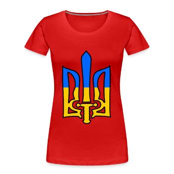 Ukraine - Women's Premium Organic T-Shirt - red - Front - Mia (176cm)
