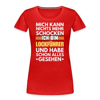 Guide de leurre non choquable - T-shirt bio Premium Femme - rouge - Devant - Mia (176cm)