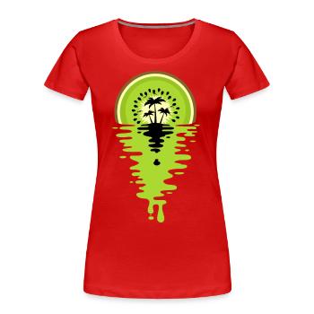 Sunset Kiwi juice - T-shirt bio Premium Femme - rouge - Devant - Mia (176cm)