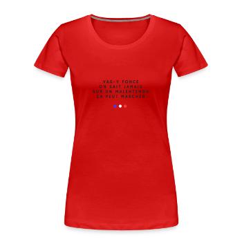 Sur un malentendu - T-shirt bio Premium Femme - rouge - Devant - Mia (176cm)