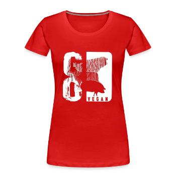 GO VEGAN - Frauen Premium Bio T-Shirt - Rot - Vorne - Mia (176cm)