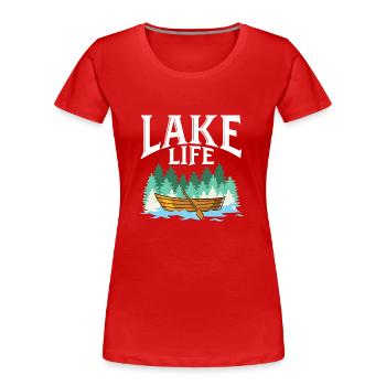 LAKE LIFE - Women's Premium Organic T-Shirt - red - Front - Mia (176cm)